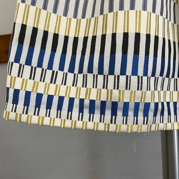 Massimo Dutti Geometric Jacquard Stripe Pockets Box Pleat A-Line Mini Skirt Sz 4 - Picture 6 of 15